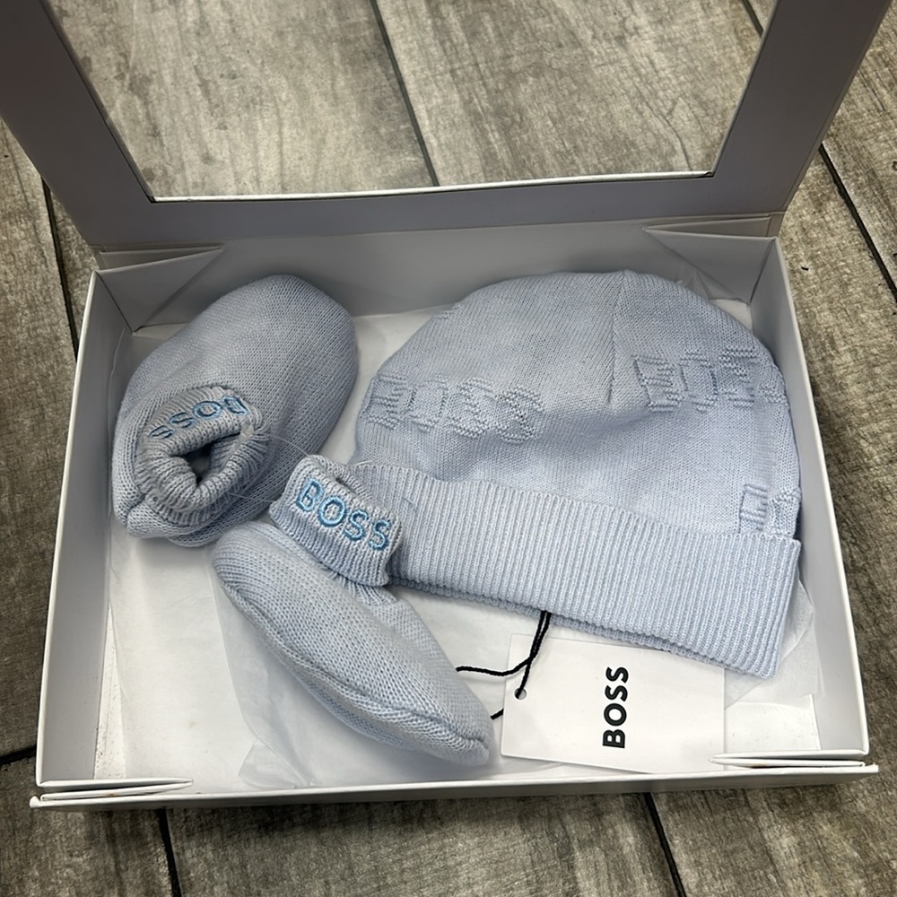 BOSS Baby Blue Hat and Booties Set - New - Picture 5 of 5